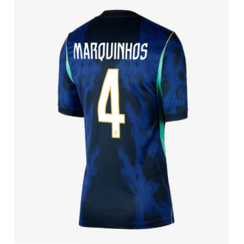 Billige Fotballdrakt Brasil Marquinhos #4 Replika Bortedrakt Dame VM 2026 Kortermet
